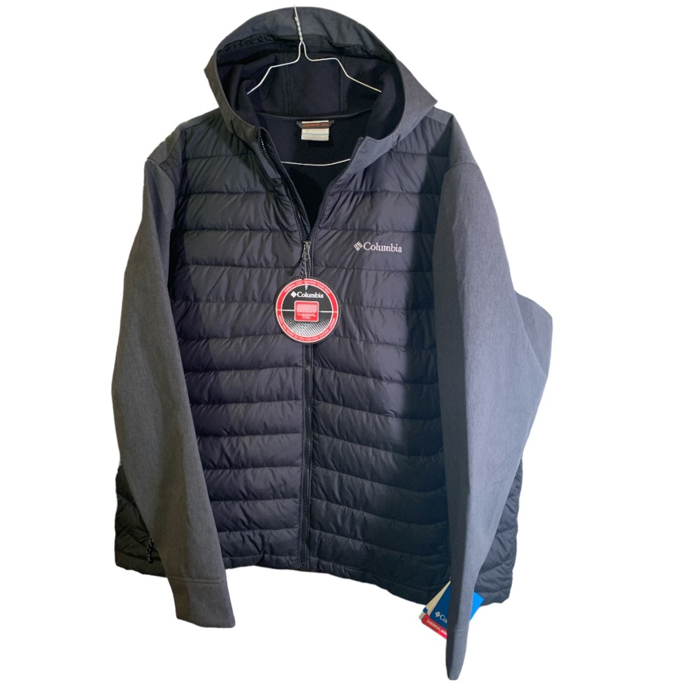 Black and grey - NWT - Columbia Hooded Hybrid Trail Jacket - XXL